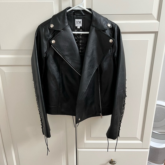 Hilary MacMillan Vegan Leather Moto Jacket - Picture 1 of 5